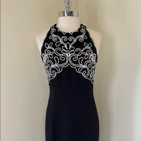 Vintage 1990s Scott McClintock Black and White Cocktail Gown Size 6 - Picture 6 of 6